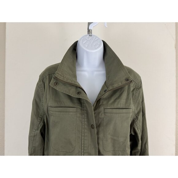 L.L. BEAN Women's Army Green Utility Anorak Jacket Sz L-Petite - Picture 2 of 8